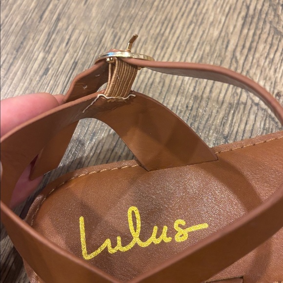 Lulu's Tan and Brown Ankle Strap Sandals - Picture 4 of 4
